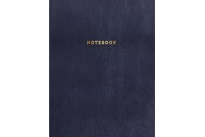 Notebook: Midnight Blue Leather Style - Gold Lettering - Softcover | 150 College-ruled Pages | 8.5 x 11 size