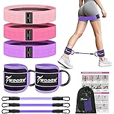WOQQW Resistance Bands Set - Ankle Resistance Bands with Cuffs for Legs & Glute Workout, Fabric Booty Bands for Women, Home Gym Exercise Equipment for Hip, Pilates, Fitness, Yoga, Physical Therapy