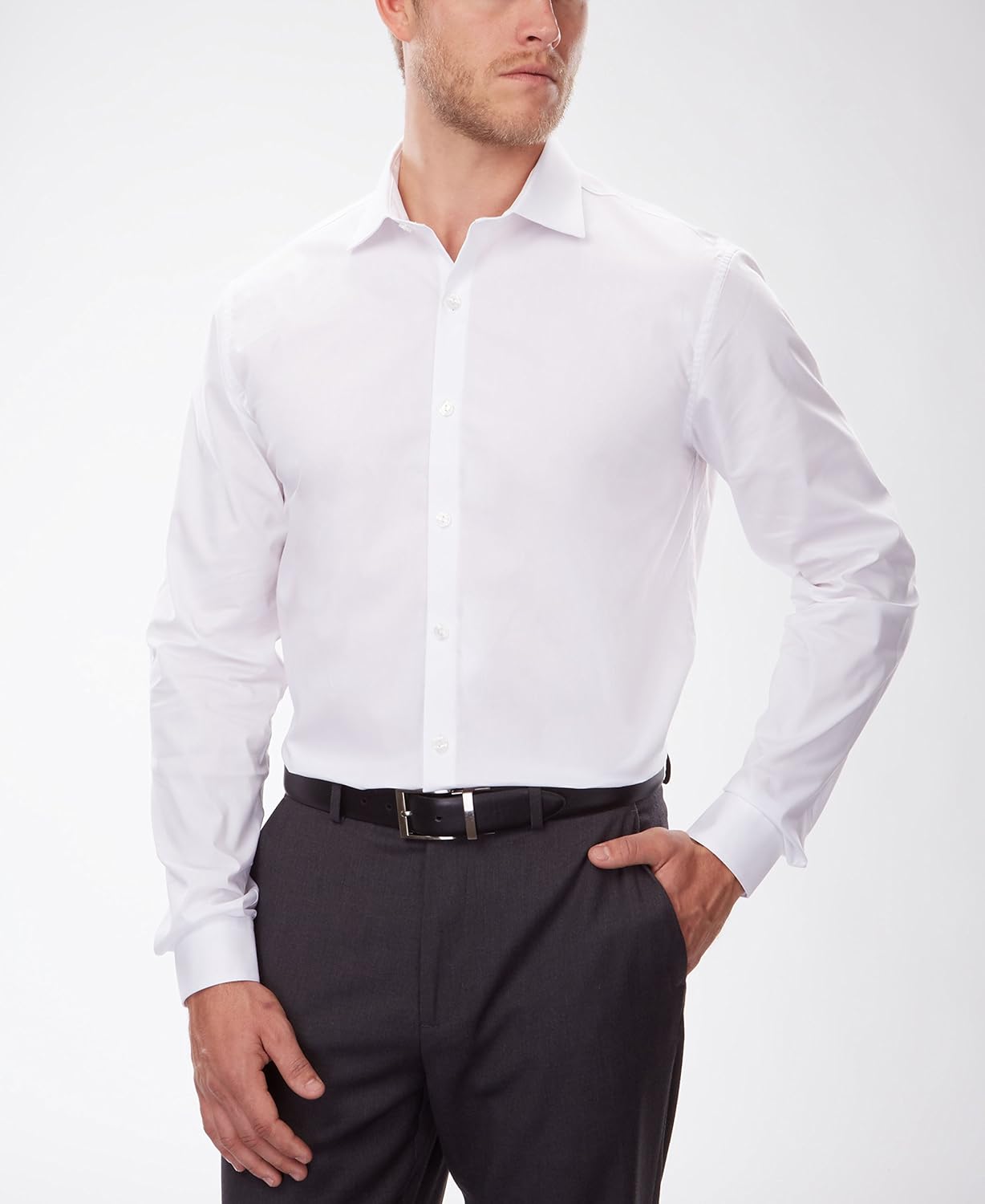 Kenneth Cole REACTION Men's Dress Shirt Slim Fit Technicole Stretch Solid at  Men’s Clothing store