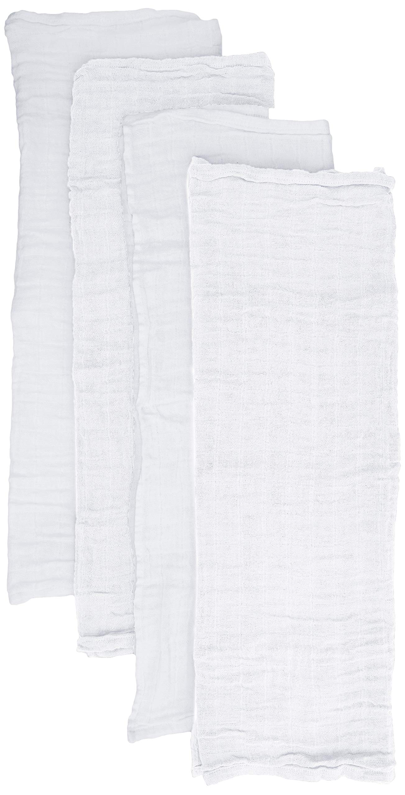 PIPPI Unisex Baby 4er Pack Windeln Für Spucktücher, Kuscheltücher Oder Windeltücher Geeignet Swimwear Set, White (White 101), One Size (Manufacturer Size: 65x65)