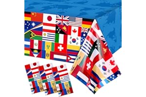 TATUO International Flag Table Cover World Country Flags Tablecloth Plastic Patriotic Table Cloth for Soccer Sports Beer Festival Events Celebration Decorations Party Supplies 108 x 54 Inches(3)