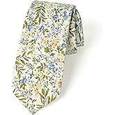 Spring Notion Men's Skinny Slim Cotton Floral Print Neckties