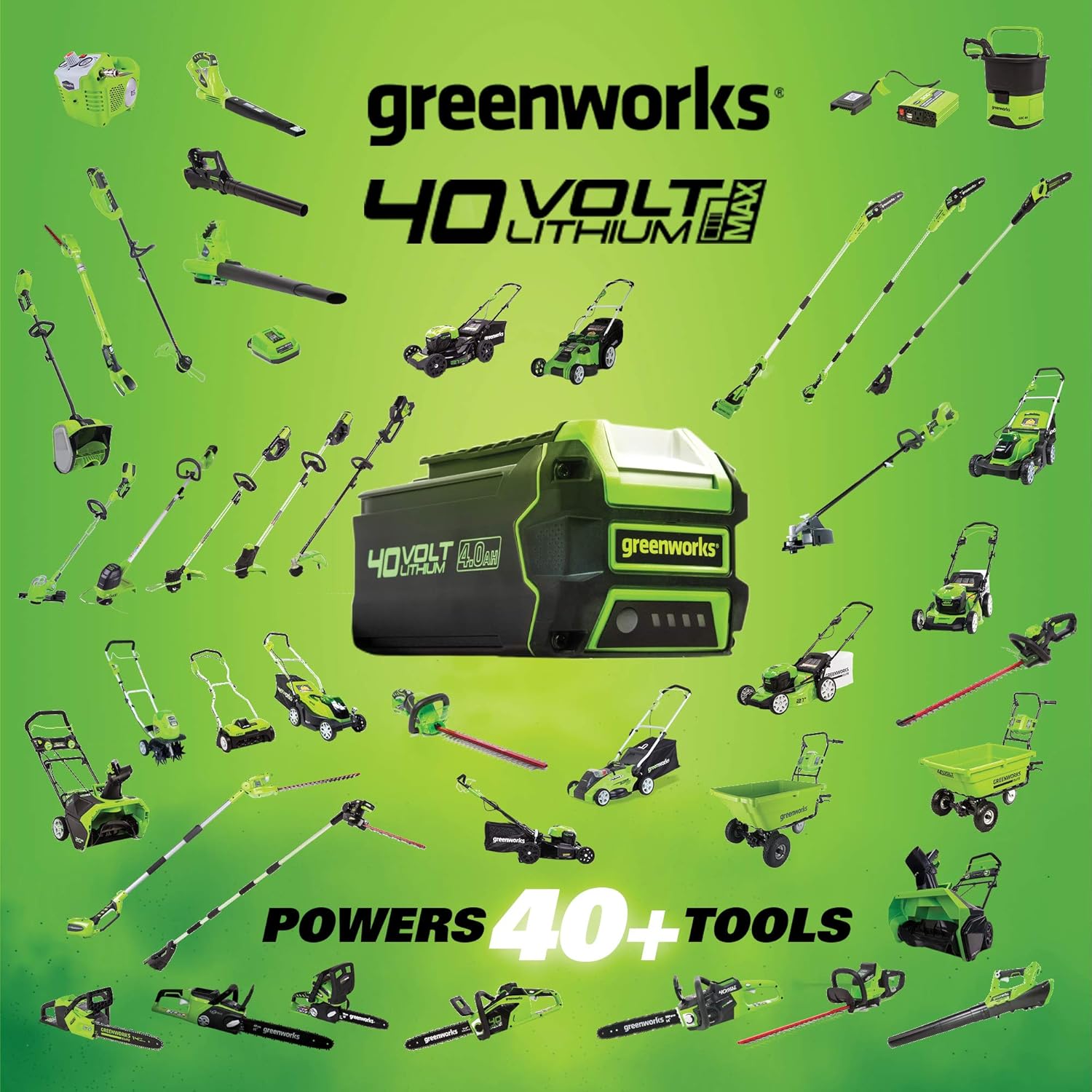 Greenworks 10-Inch 40V Cordless Cultivator, 4.0 AH Battery Included 27062 : Power Tillers : Garden & Outdoor