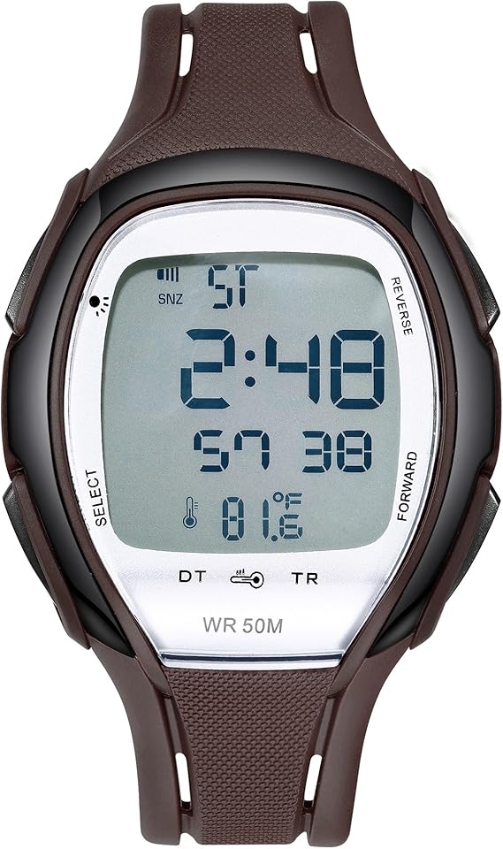 Digital Watches Waterproof Sports Watch EL Backlight Stopwatch Thermometer