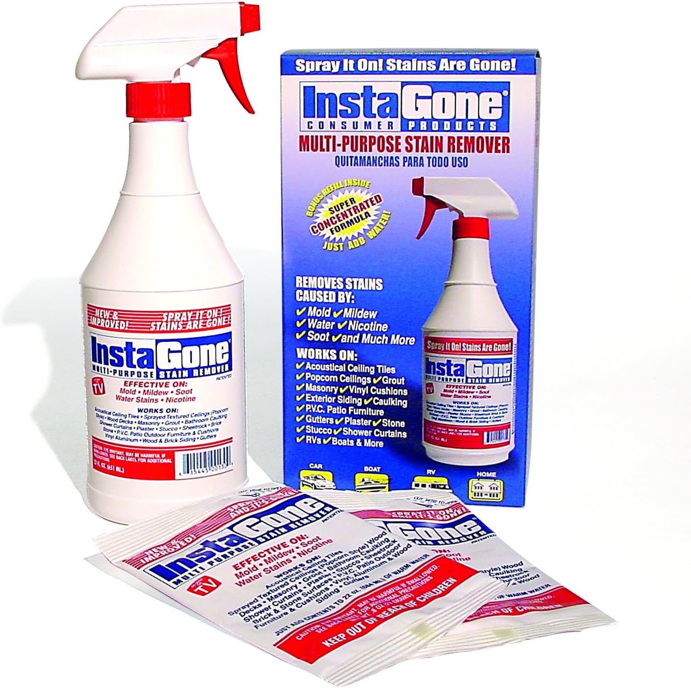 Instagone Stain Remover Multi-purpose Stain Remover (2 packets, .7oz each) by BBQ Guys