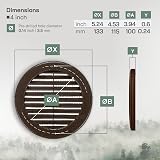 Vent Systems 4 Inch Round Vent Cover Pack of 2 Brown Plastic Grille view 2