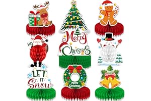 AUSHENKE Christmas Table Decorations - Christmas Centerpieces for Tables, Christmas Table Centerpieces for Christmas Party Decorations, 9Pcs
