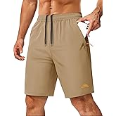 MAGCOMSEN Men's Hiking Shorts 9" Quick Dry Lightweight Running Shorts with Zipper Pockets for Workout Athletic Sport
