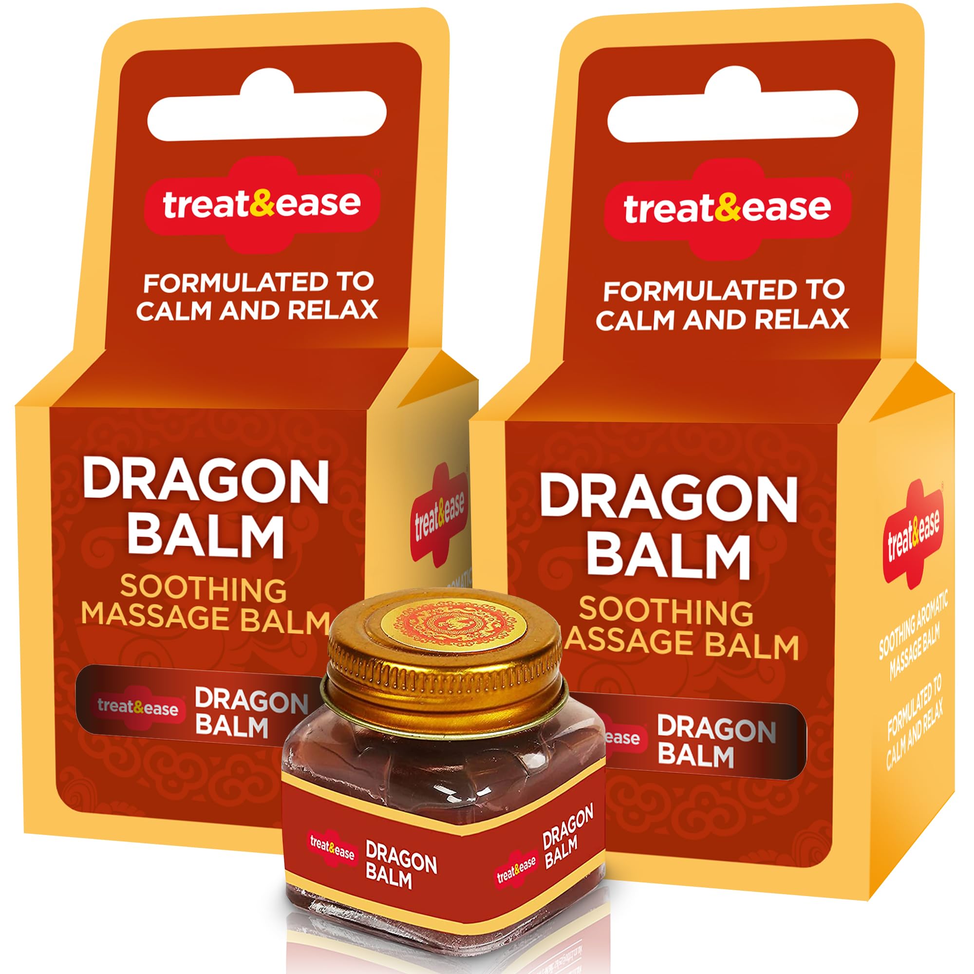 SOL 2pk Dragon Balm 60g, Tiger Red Muscle Rub. Fast-Acting Back Pain Relief Products. Quick-Absorbing & Deep-Penetrating Warming Comfort for Back, Joints, Knees. Maximum Strength and Soothing.