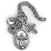 St. Joseph of Cupertino Necklace, Keychain or Clip, Patron Saint of Pilots, Flight Attendants, Crystal Pendant and Initial Charm