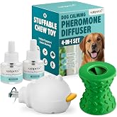 SabPets Dog Calming Diffuser &ndash; Pheromone Plug-in for Dogs + Toy | Helps Reduce Pee Accidents, Barking &amp; Separation Anxiety &ndash; 1 Diffuser + 2 Refills - 60 days calming support