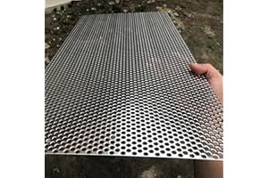 FengYoo 19 Gauge Perforated Metal Sheets Expanded Metal Mesh Aperture 0.2in 5mm (Approximately 1/5") 36"x18" Perforated Stainless Steel Sheet Stainless Steel Mesh Screen Panel