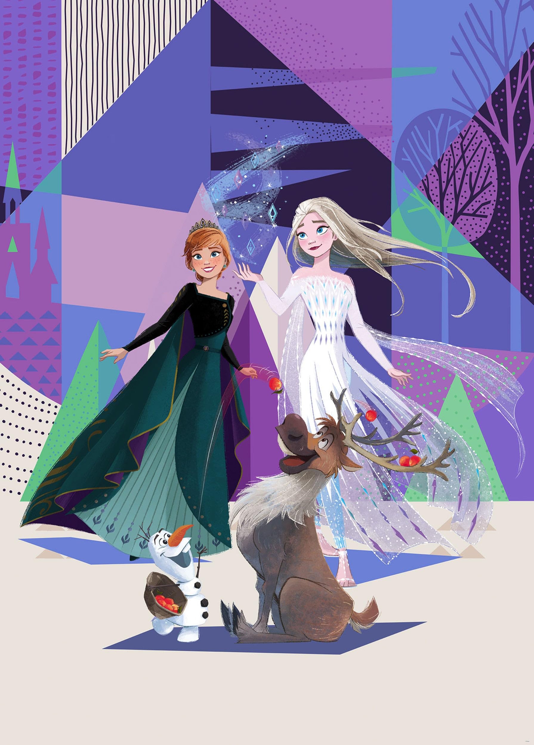 Komar Disney IADX4-059 Non-Woven Photo Wallpaper Frozen Abstract Arendelle Dimensions: 200 x 280 cm (Width x Height)