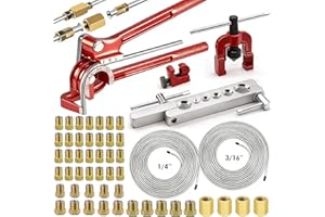 smseace 55Pack 3/16 Inch+1/4 Inch Brake line kit Include 25 FT Zinc-Plated Brake Lines with Fitting(32pcs Fittings,4pcs Union
