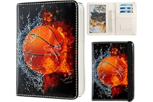 AIRMORS passport Holder,Rfid Blocking Travel Wallet Credit Card Case Cute Passport cover for Women/Men,Boys Girls Travel Essentials (Basketball)