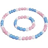 Baseball Necklace 18in Baseball Chain and Bracelet Set Beaded Necklace Pollyanna for Men Women Bling Rhinestone Drip