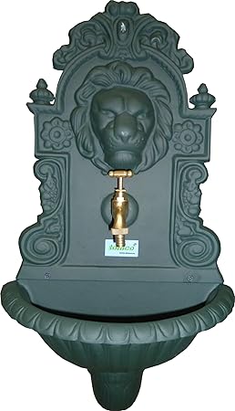 Wandbrunnen LÖWENKOPF grün: Amazon.de: Garten