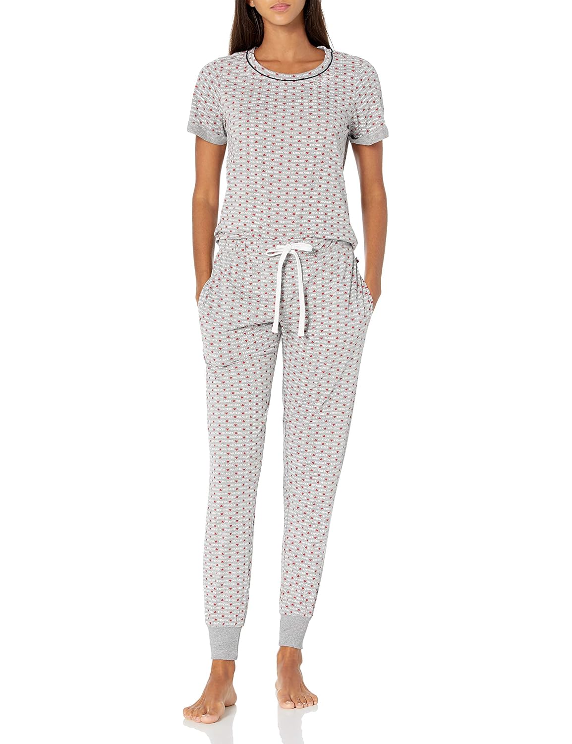 Buy Tommy Hilfiger Women's Short Sleeve Soft Top & Pajama Bottom Pj Set