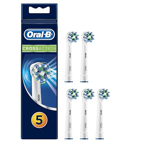 Oral-B CrossAction Aufsteckbürsten, Borsten im 16-Grad Winkel für eine überlegene Reinigung, 5 Stück