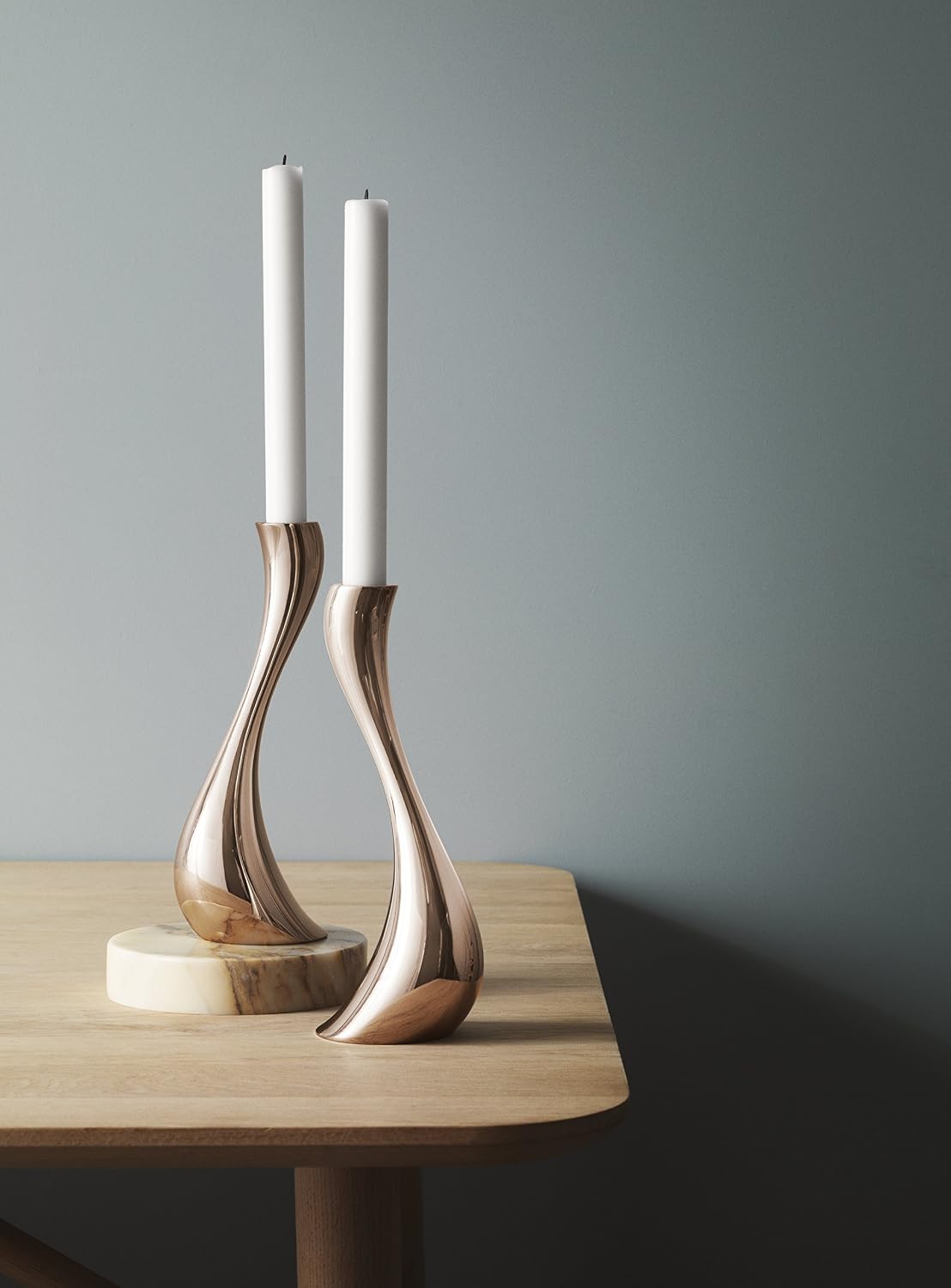 Georg Jensen Cobra Small Candleholder Set, Rose Gold Plated Stainless Steel - Image 4