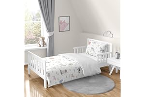 Sweet Jojo Designs Farm Animals Boy Girl Toddler Kid Childrens Comforter Bedding Set - 5 Pieces Comforter, Sham and Sheets - Watercolor Farmhouse Lattice Horse Cow Sheep Pig