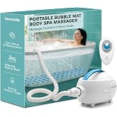 Portable Spa Bubble Bath Massager - Thermal Spa Waterproof Non-slip Mat with Suction Cup Bottom, Motorized Air Pump &amp; Adjustable Bubble Settings - Remote Control Included - Serenelife PHSPAMT22