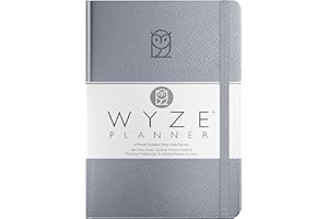 Wyze Planner - Goal Planner for 6 Months. Increase Productivity and Achieve Personal and Business Goals. Undated Daily, Weekly and Monthly Journal Organizer with Calendar (Gray)