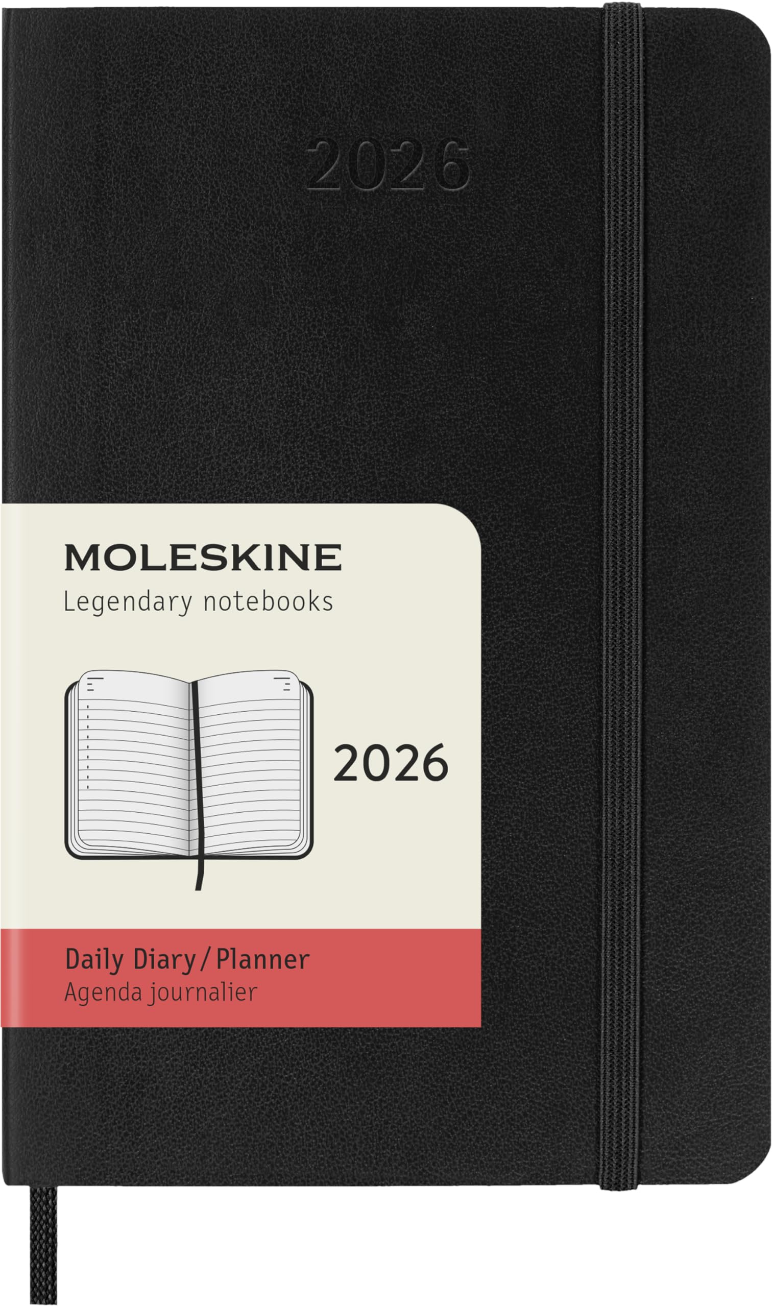 Moleskine Classic 12 Month 2026 Daily Planner, Soft Cover, Pocket (3.5″ x 5.5″), Black, 400 pages