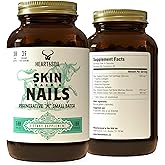 Heart & Soil – 100% Grass Fed & Finished Hair Skin and Nails Supplement from Regenerative Cattle with Cartilage, Liver, & Bone Marrow – 3000mg Beef Organs for Women & Men – Glass Bottle – 180 Capsules