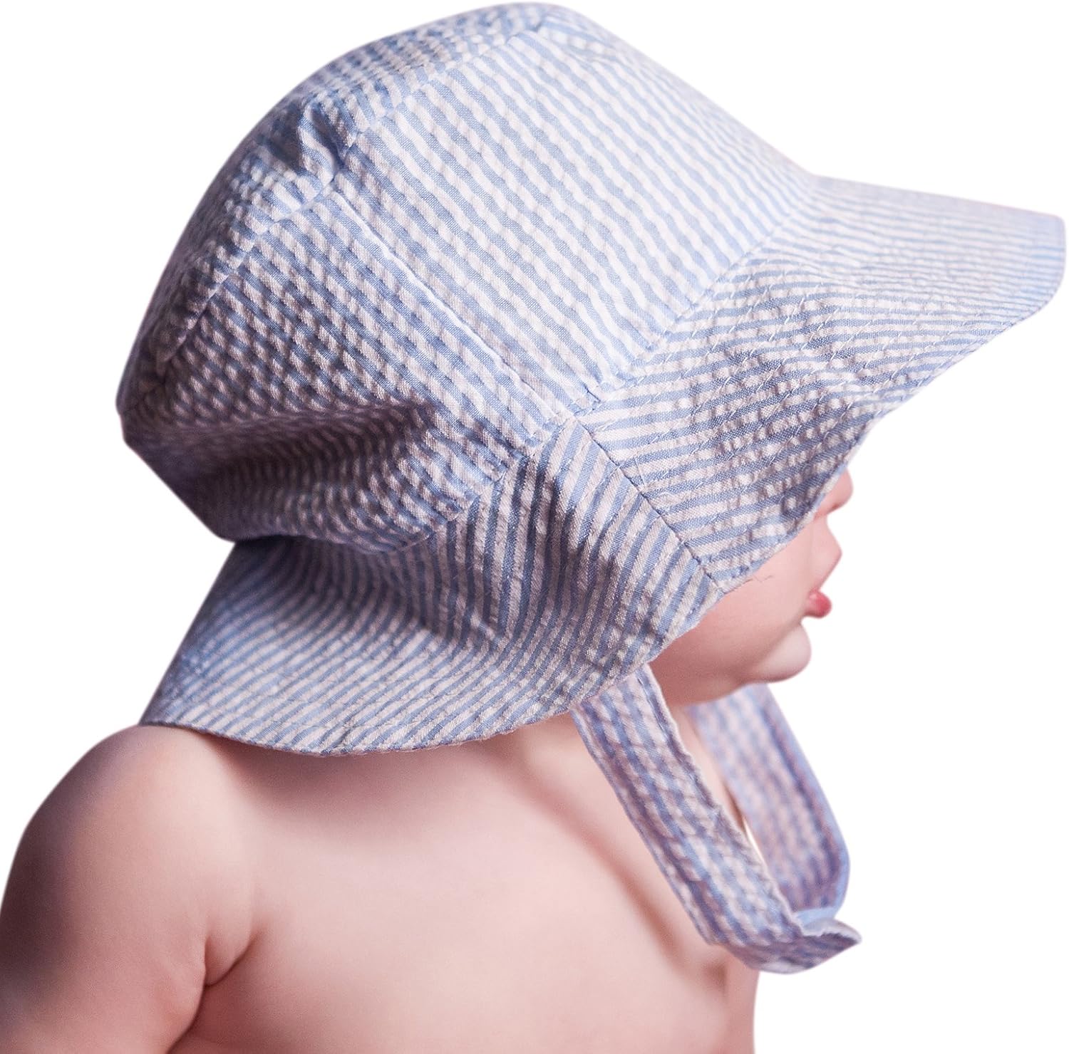 seersucker baby sun hat