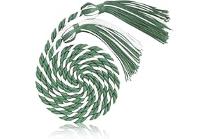 STPIYFZU Graduation Honor Cords, Sage Green and White Graduation Cord, 67" Long Braided Honor Cord for Graduations 2025 Decorations Bachelor Gown for Student Master Doctoral