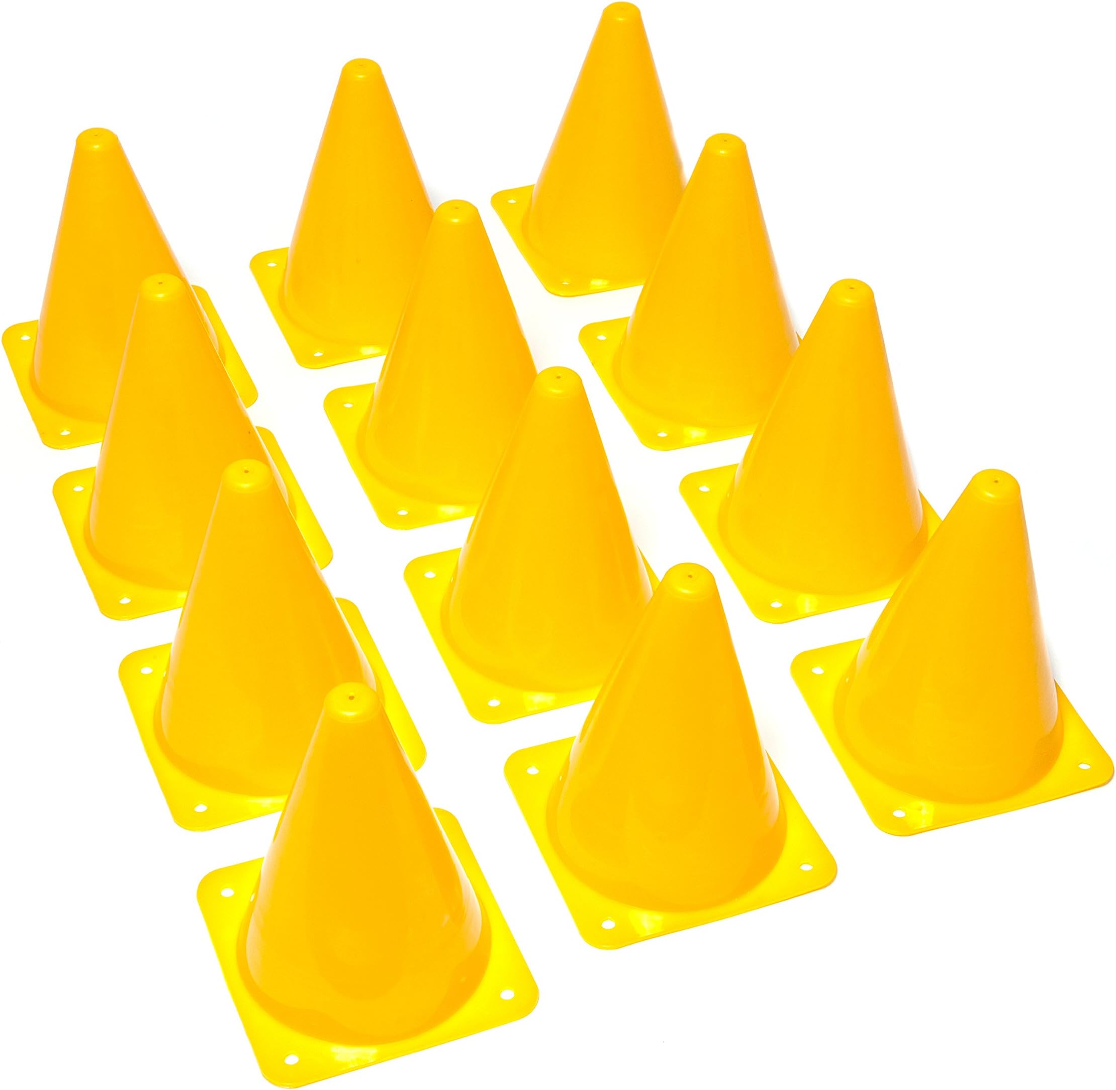 Made4Sports 7 Inch Plastic Cones - Indoor/Outdoor 7โ Flexible Sports Training, Agility, Party, Activity, Traffic Cones - (12 Pack)