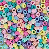MIIIM 1000PCS 6x9mm Pony Beads Bulk, Pastel Pony Beads for Bracelets Making Kit, Kandi, Hair Braids Crafts for Jewelry Making (Macaroon)