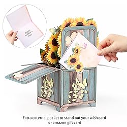 Giiffu 3D Sunflower Pop-Up Greeting Card with