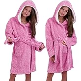 US Angels Plush Robe For Girls- Plush Winter PJ Robe With Pockets, Hoodie & Belt- Ultra-Soft Bathrobe