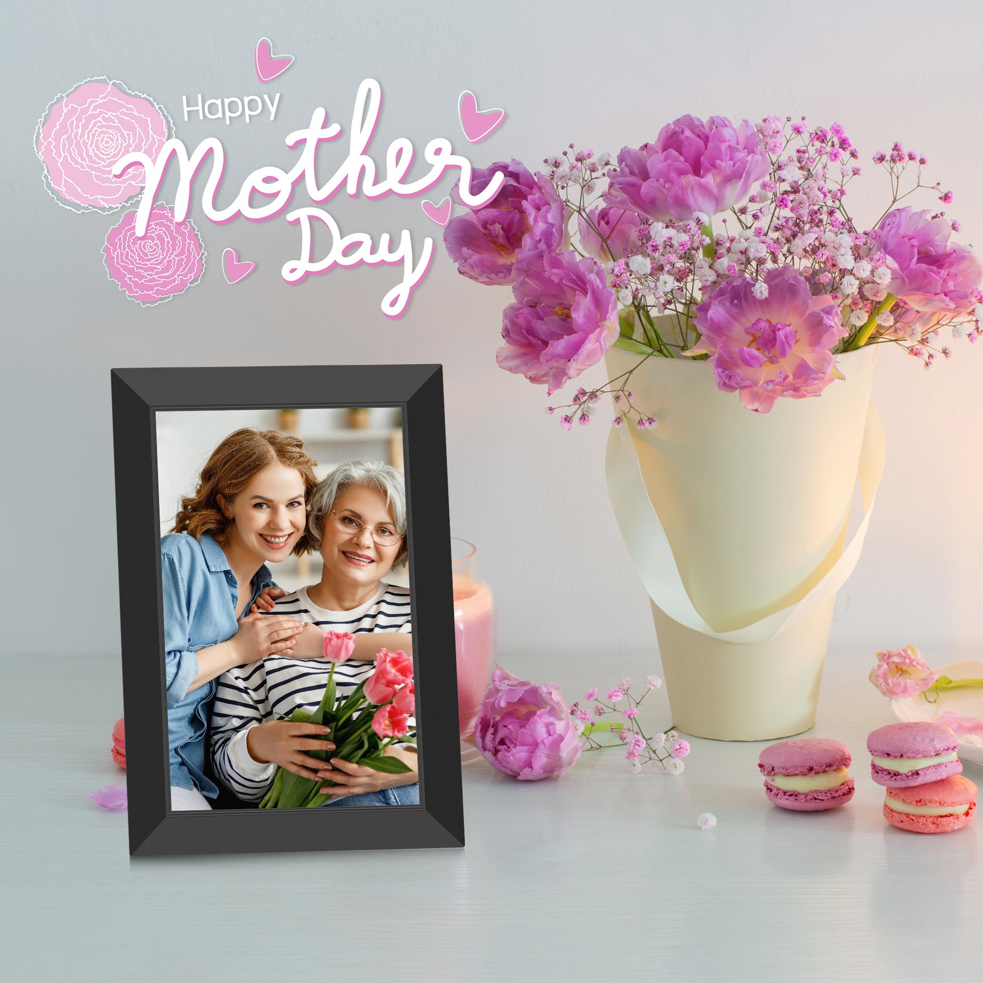 BIGASUO Digital Picture Frame, 10.1