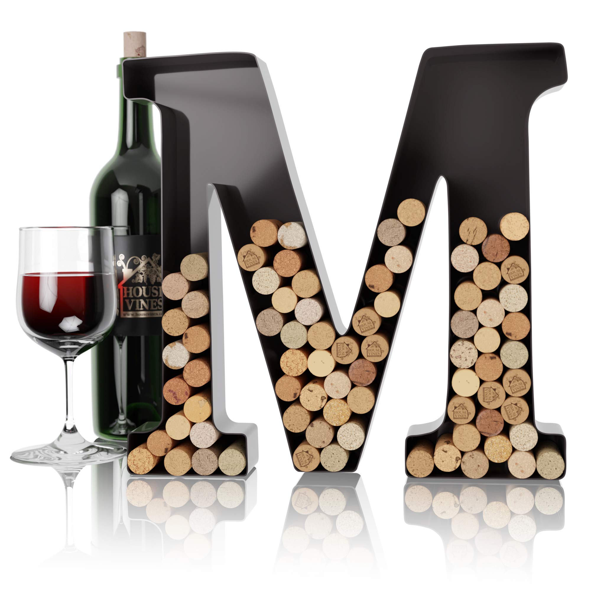 HouseVines Metal Wine Letter Cork Holder Monogram - Individual Holders A-Z - Gifts for Wine Lovers
