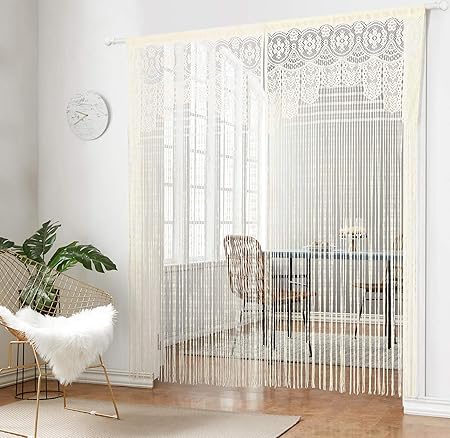 Hsylym Lace Curtains 78 Drop Soft Fine Texture Delicate French