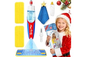 LSCLCIN Kids Cleaning Toy Set - Toddler Cleaning Set with Real Working Kids Spray Mop, Microfiber Pads, Cloth & Scraper | Role Play Educational Toys for Boys Girls, Montessori Toddler Toys Gifts