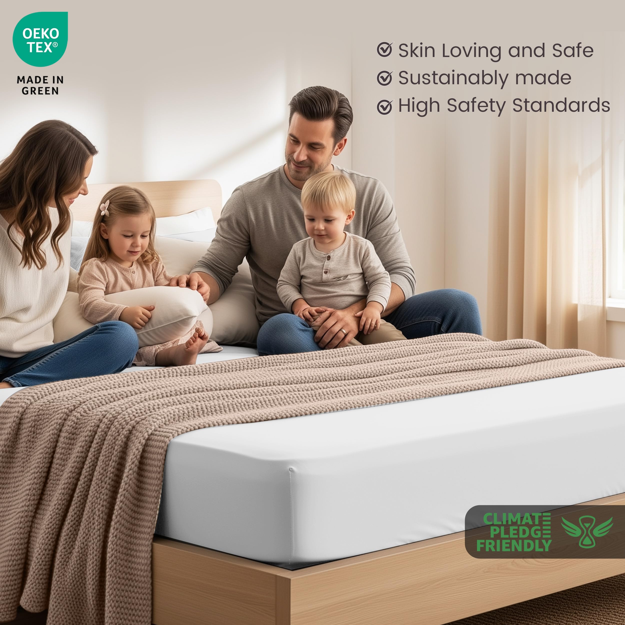 Utopia Bedding Fitted Sheet Double, White - Deep Pocket 14 inch (35 cm) - Easy Care - OEKO-TEX Certified - Soft Brushed Microfibre Fabric - Shrinkage and Fade Resistant - Bottom Sheet