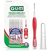 GUM Proxabrush® Reusable Interdental Cleaners, Antibacterial Bristles, Protective Travel Cap, 1314N, Red, Size 1, Ultra Tight