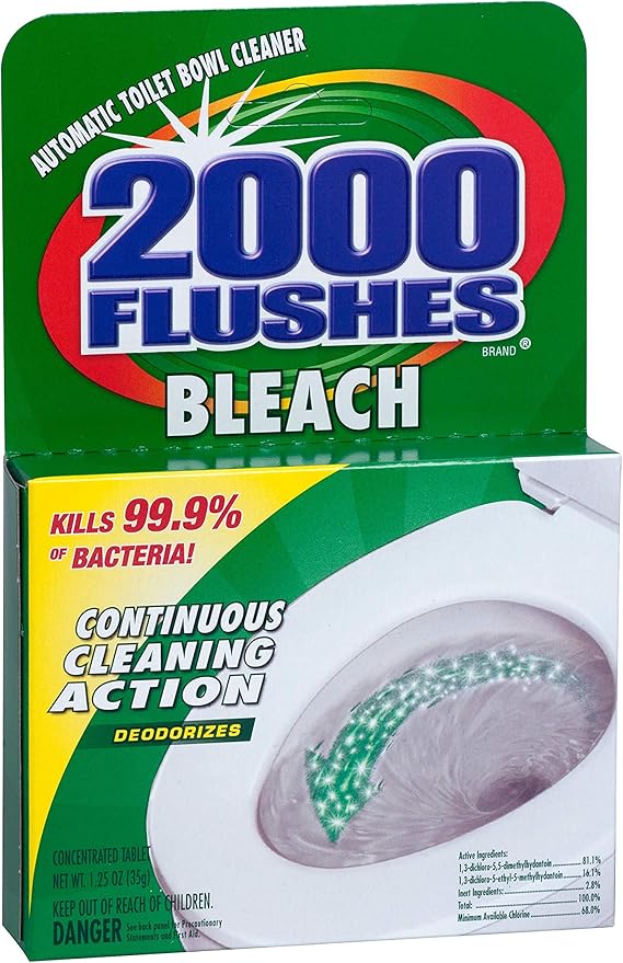 2000 Flushes 290074 Bleach Chlorine Antibacterial Automatic Toilet Bowl