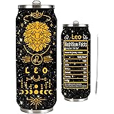 Robadyme 17oz Leo Constellation Zodiac Stainless Steel Tumbler With Straw Lid - Men Women Astrology Fans Birthday Gifts