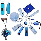 BATUMEYE Gift Keychain Set for Woman with Whistle, Bottle Opener, Card Holder, Wristlet Strap, Travel Bottle Holder