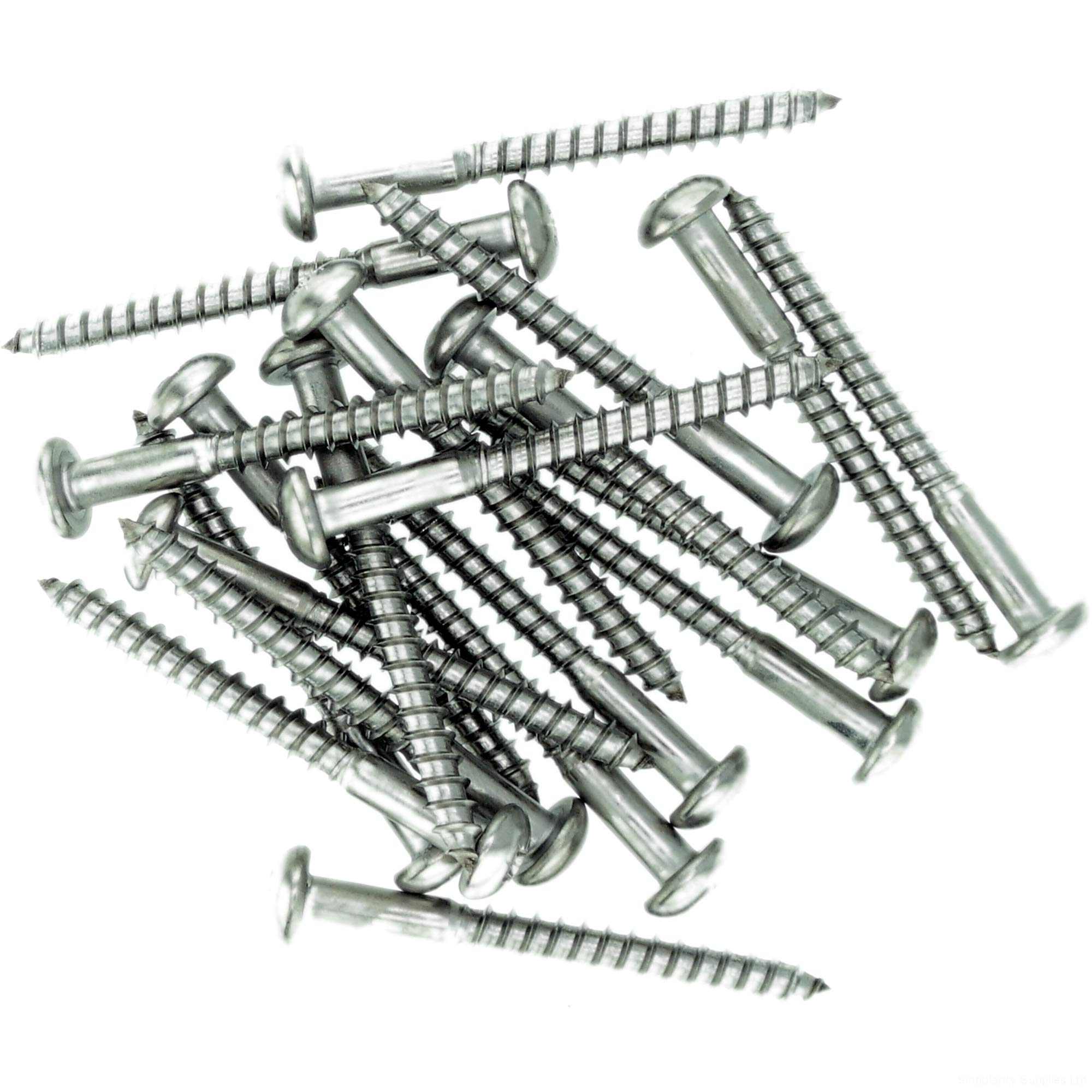 No.10 x 1.38 (5.0mm x 35mm) Pozi Pan Wood Screw - Stainless Steel (A2) (Pack of 20)