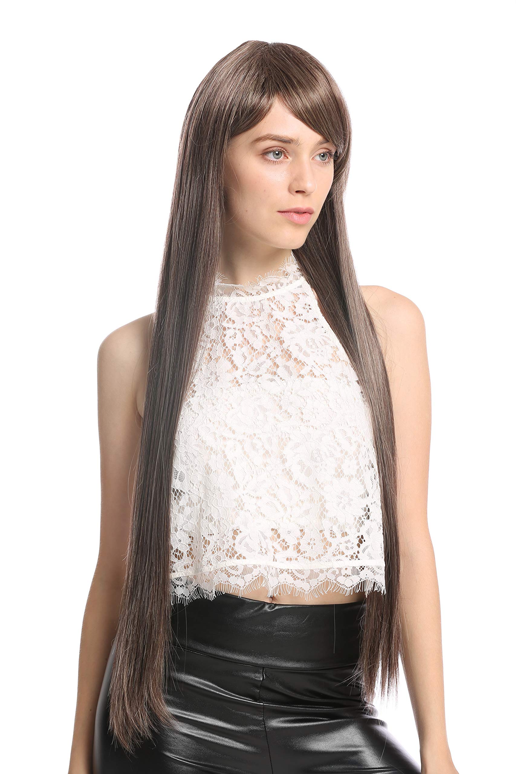 WIG ME UP - VK-7-26SP31SP6 quality women's wig very long sleek reddish brown blonde highlights brown