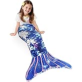 Catalonia Ultra Soft Mermaid Tail Blanket for Kids, Fish Tail Snuggly Blanket, Cozy Fleece Mermaid Gift for Girls Toddlers