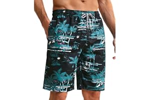 ELETOP Men's 9 Inch Quick Dry Swim Trunks 4 Way Stretch Swim Shorts Beach Men's Bathing Suit Swimwear with Mesh Lining