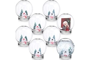 Jerify 32 Pcs Christmas Clear Kit 3.6 Inch Plastic Snow Globe with Screw Off Cap Artificial Christmas Trees Mini Snowman Snowflakes for DIY Crafts Table Home Xmas Snow Globes