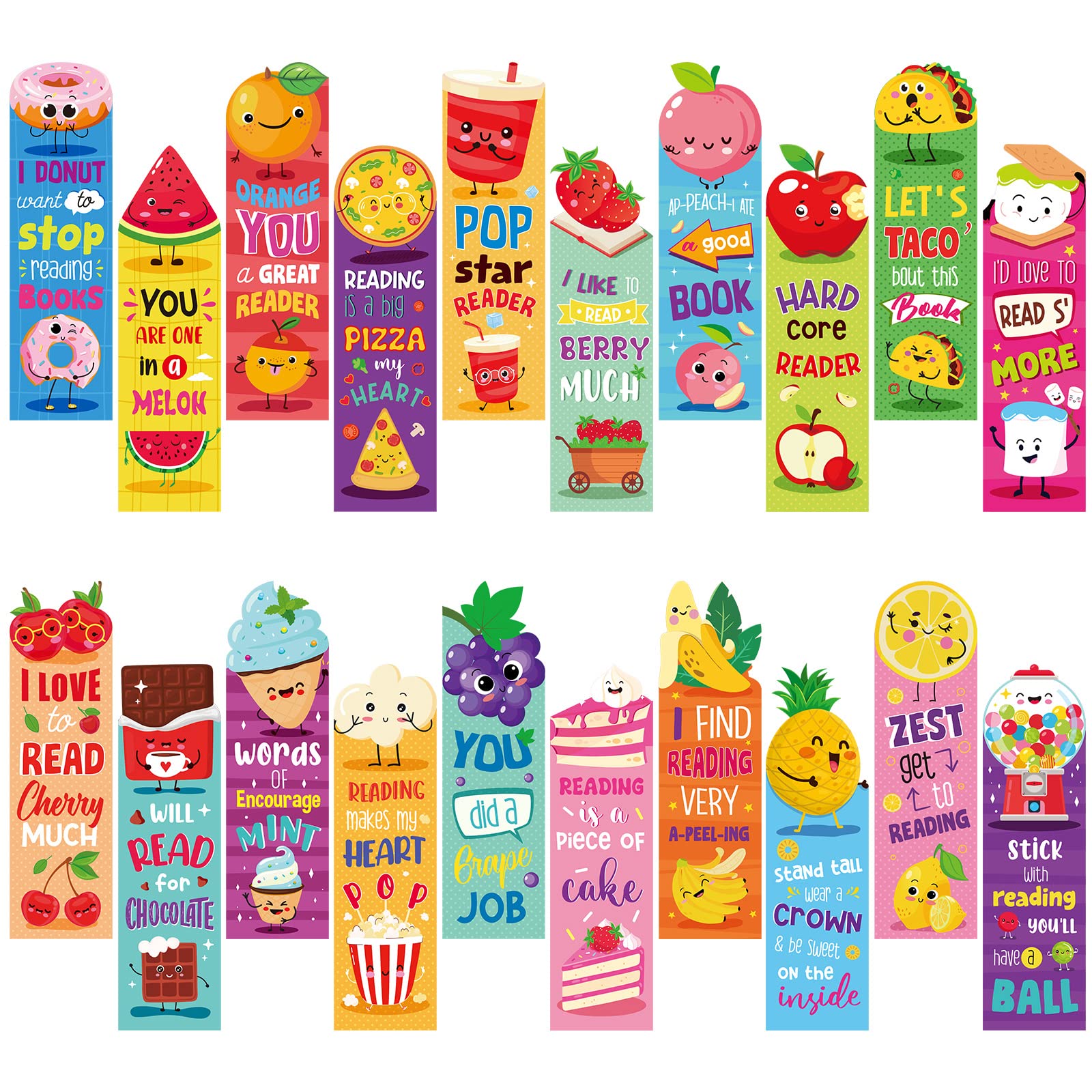 Photo 1 of Lincia 60 Pcs Scratch and Sniff Scented Bookmarks Bulk Assorted Fruit Food Theme Smelly Bookmarks Gift for Fruit Lover 20 Styles